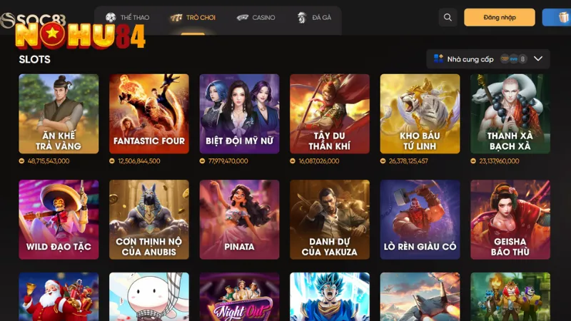 Slot đổi thưởng SOC88 mang đến nhiều tựa game hấp dẫn cho người chơi
